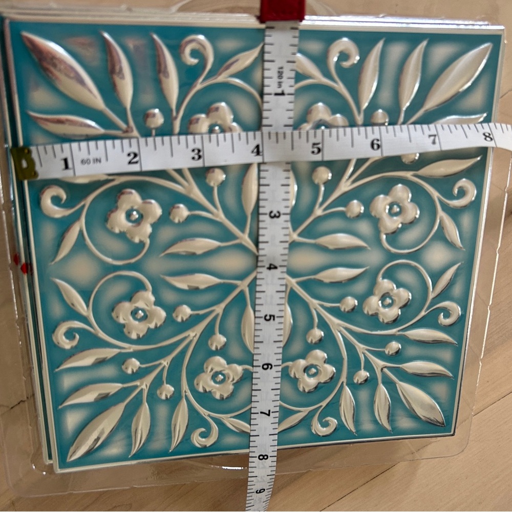 NIB 10-Pack Peel & Stick Tiles 8×8 Turquoise/Silver Backsplash Furniture Art - Picture 2 of 14